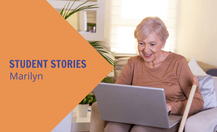 Image of Why retiree student, Marilyn, loves online learning